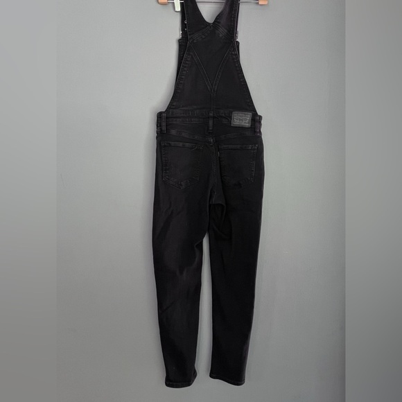Levis denim jean overalls zipper side zip black 27 skinny cropped ankle - Picture 2 of 12